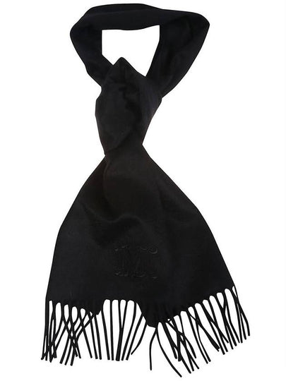 Embroidered Logo Scarf Black - MAX MARA - BALAAN 2