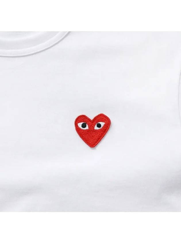 Red Heart Wappen Long Sleeve T-Shirt White - COMME DES GARCONS - BALAAN 4