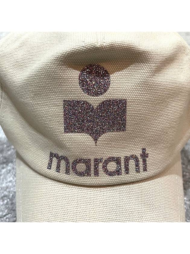 TYRONY Glitter Logo Ball Cap Hat Ecru CQ001XFA A1C40A 23EC - ISABEL MARANT ETOILE - BALAAN 5