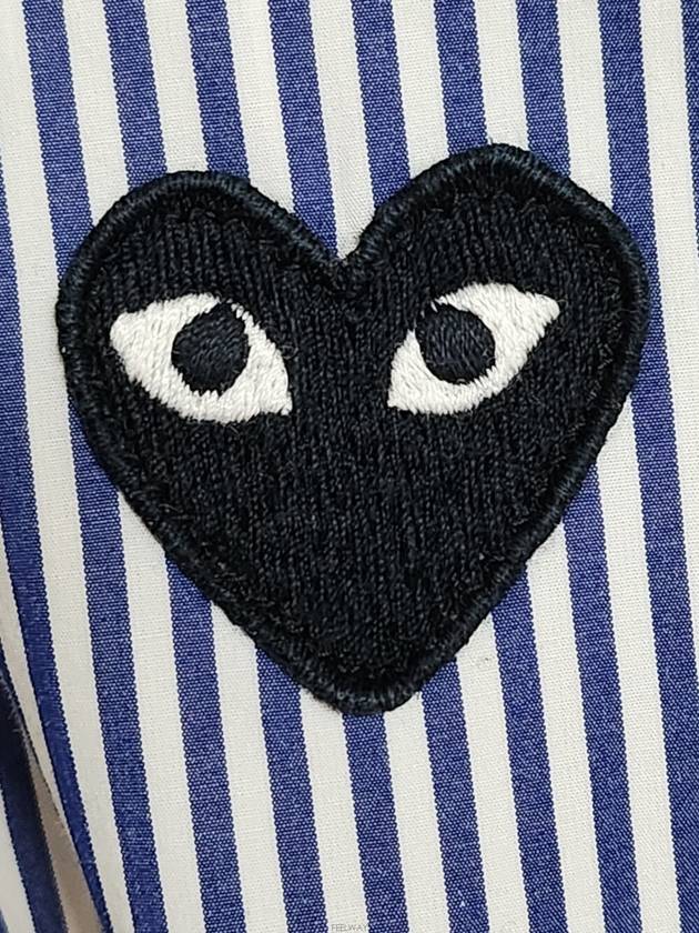 S Striped Heart Women Shirt AZ B007 - COMME DES GARCONS - BALAAN 6