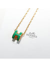 Mini Pop H Pendant Necklace Gold Malachite - HERMES - BALAAN 3