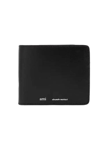 Logo Bifold Wallet Black - AMI - BALAAN 1