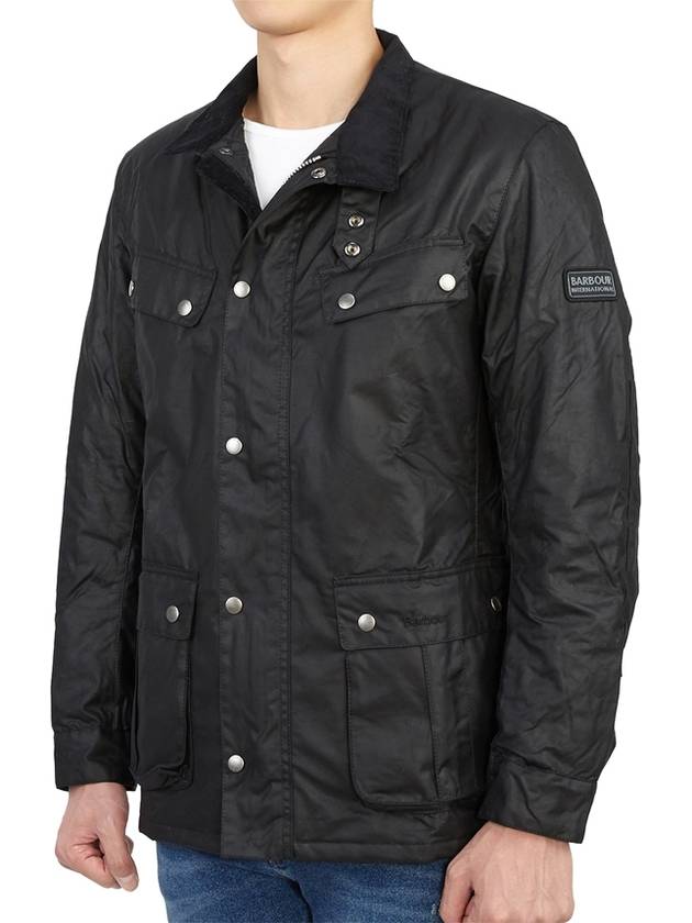 Duke Wax Button Jacket Black - BARBOUR - BALAAN 4