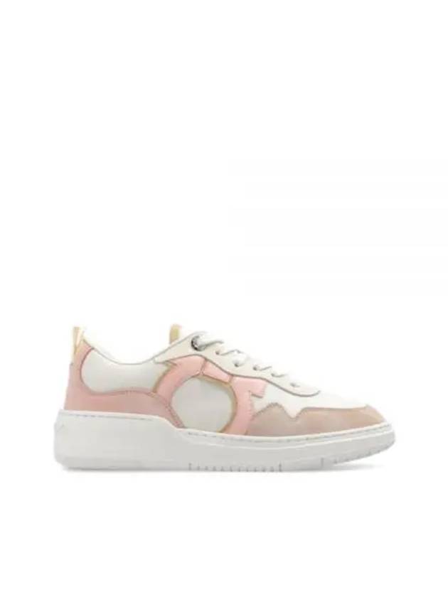 Gancini Leather Low Top Sneakers Pink - SALVATORE FERRAGAMO - BALAAN 2