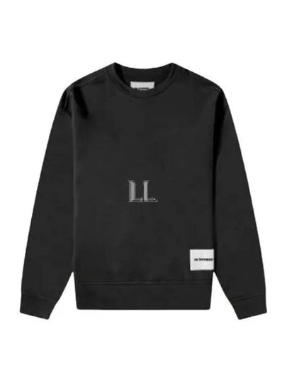 Logo Patch Crew Neck Cotton Sweatshirt Black - JIL SANDER - BALAAN 2