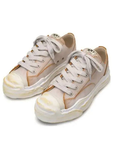 A11FW719 White Hank Leather Low Sneakers - MIHARA YASUHIRO - BALAAN 1