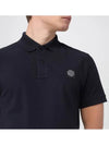 Pique Stretch Cotton Short Sleeve Polo Shirt Navy - STONE ISLAND - BALAAN 3