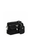 Re-Nylon Saffiano Leather Shoulder Bag Black - PRADA - BALAAN 4