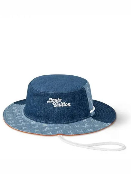 Denim Patchwork Explorer Reversible Bucket Hat Boutique M7537L - LOUIS VUITTON - BALAAN 2