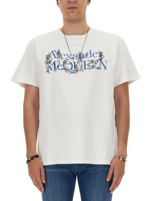 Logo Print Short Sleeve T-shirt White - ALEXANDER MCQUEEN - BALAAN 2