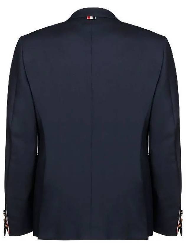 Super 120S Wool Twill Single Breasted Classic Jacket Navy - THOM BROWNE - BALAAN 4