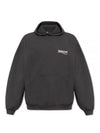 Embroidered Logo Cotton Hoodie Grey - BALENCIAGA - BALAAN 2