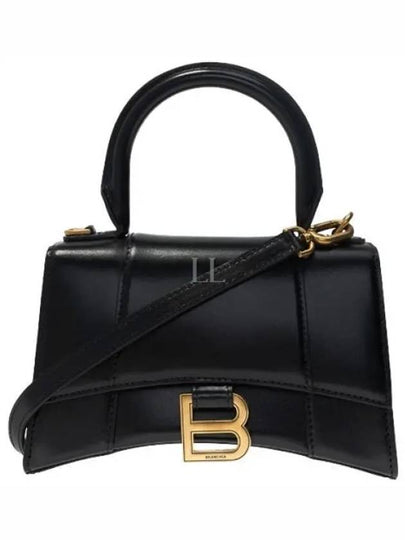 Hourglass XS Glossy Calfskin Tote Bag Black - BALENCIAGA - BALAAN 2