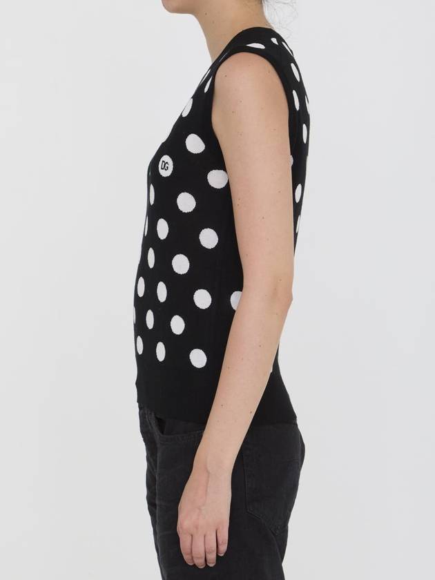 Polka dot knit vest FXT07TJCVYK - DOLCE&GABBANA - BALAAN 4