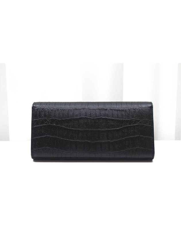 Crocodile leather gold logo flap clutch 326079 - SAINT LAURENT - BALAAN 5