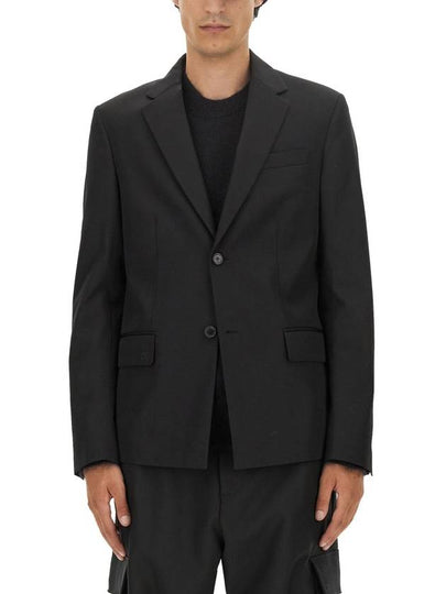 Relaxed Single Wool Blazer Jacket Black - OFF WHITE - BALAAN 2