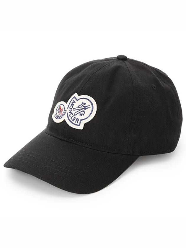 Double Logo Patch Ball Cap Black - MONCLER - BALAAN 2