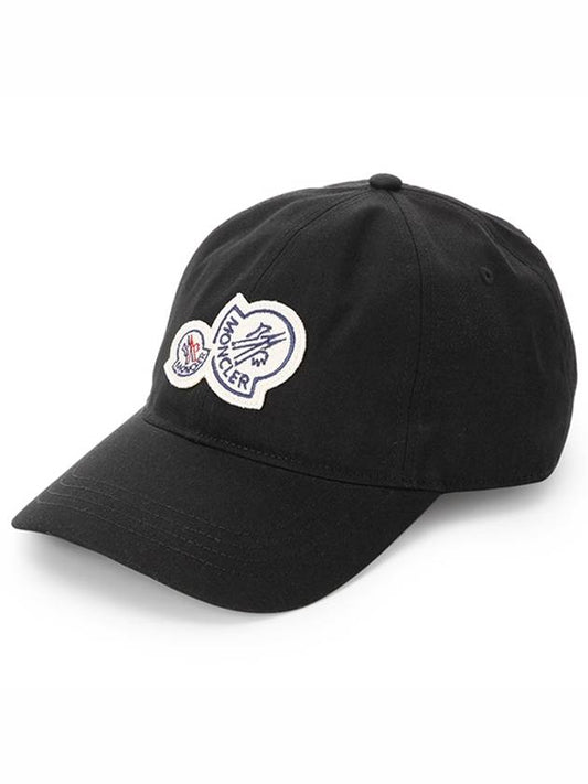 double logo patch ball cap black - MONCLER - BALAAN.