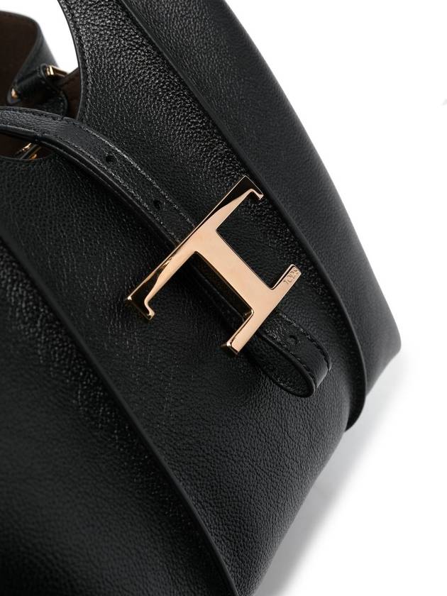 T Timeless Leather Shopping Mini Tote Bag Black - TOD'S - BALAAN 3