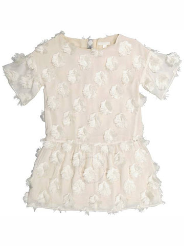 Burberry Girls Natural White Anabella Ruffle Sleeve Dress, Size 10Y - BURBERRY - BALAAN 1