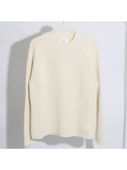 Logo Patch Knit Top Ivory - AMI - BALAAN 2