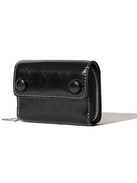 dot pocket coin zipper bill card wallet black - LE MASQUE - BALAAN 2