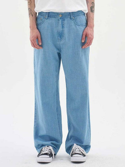 Summer Wide Denim Jeans Bleach Blue - BLONDNINE - BALAAN 2