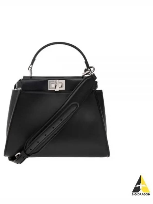 Peekaboo Mini Leather Tote Bag Black - FENDI - BALAAN 2