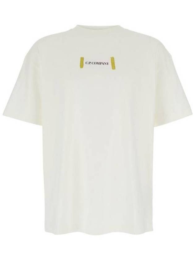 Logo Crew Neck Short Sleeve T-Shirt White - CP COMPANY - BALAAN 2