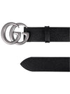 GG Marmont Double Buckle Belt Black Silver - GUCCI - BALAAN 4