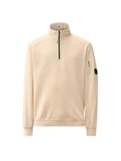 Light Fleece Half Zip-Up Sweatshirt Beige - CP COMPANY - BALAAN 2