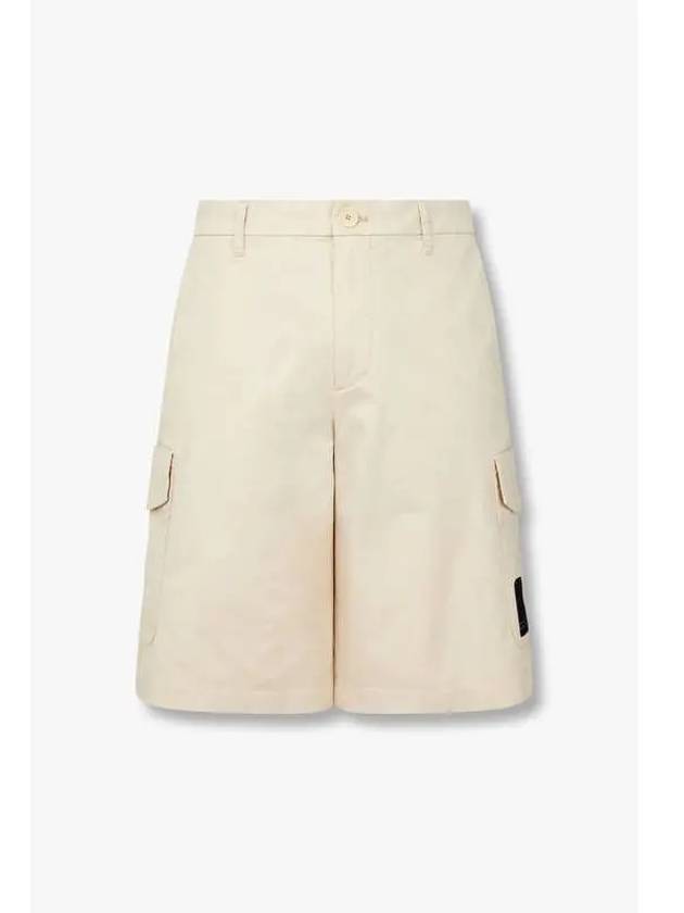 Men s Logo Patch Soft Cargo Shorts Beige - ARMANI EXCHANGE - BALAAN 1