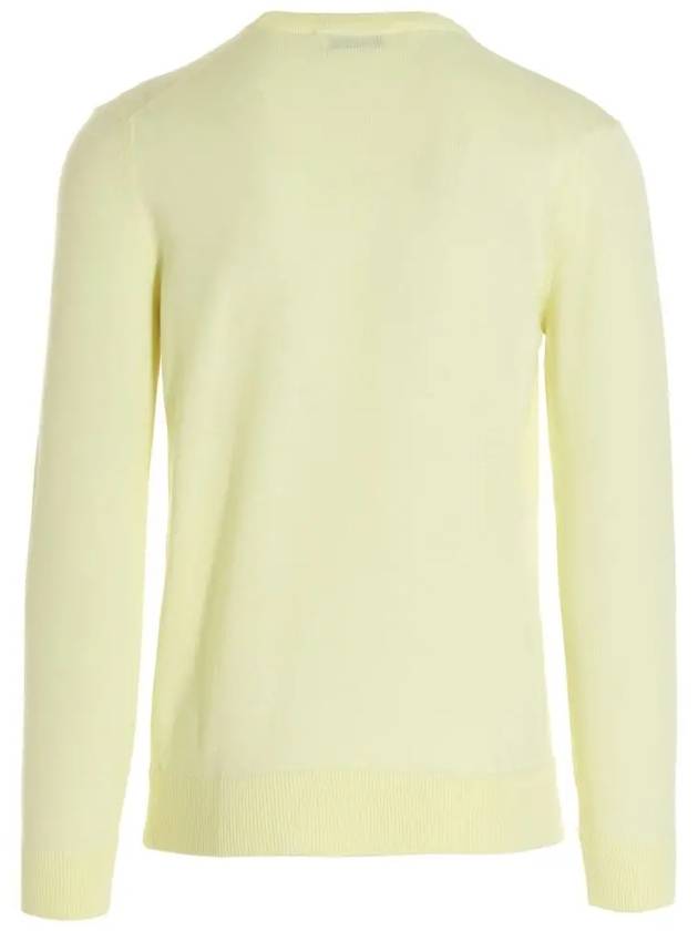 Fox head Patch Regular Round Neck Pullover Knit Top Light Yellow - MAISON KITSUNE - BALAAN 4