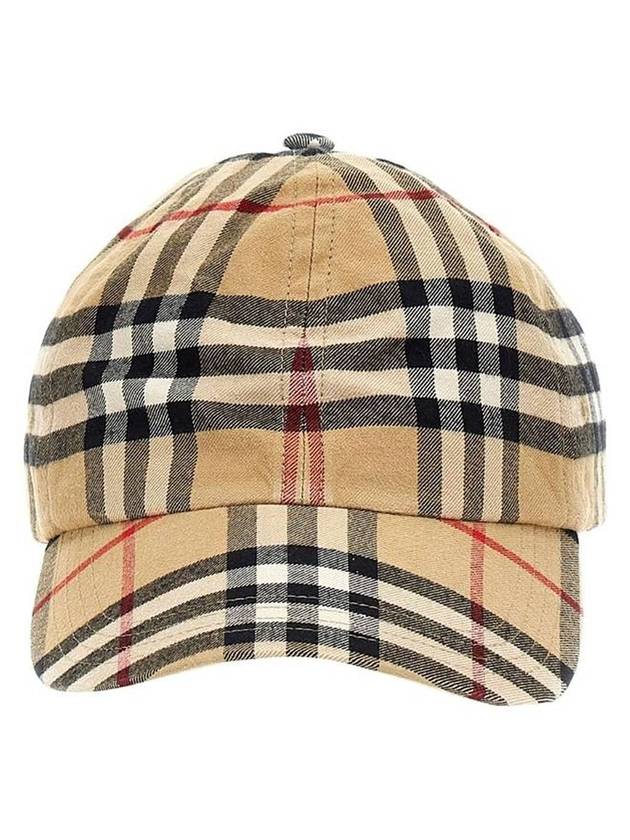 Check Cotton Ball Cap Beige - BURBERRY - BALAAN 1