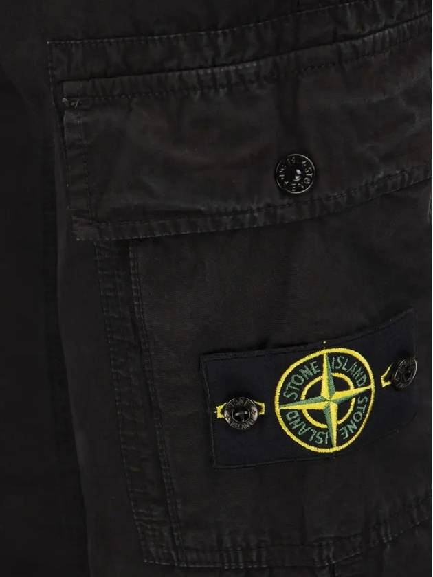 Wappen Patch Old Treatment Slim Fit Cargo Straight Pants Black - STONE ISLAND - BALAAN 6