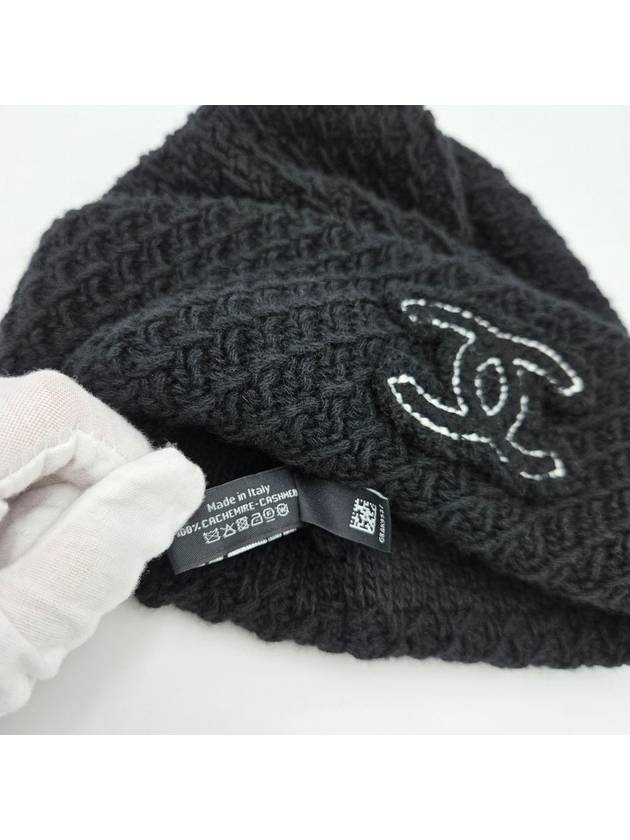 CC logo cashmere beanie black - CHANEL - BALAAN 11