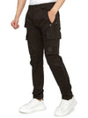 Men's Metropolis Stretch Satin Cargo Straight Pants Black - CP COMPANY - BALAAN 6