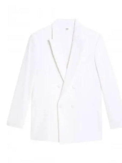 Double-Breasted Blazer Jacket White - AMI - BALAAN 2