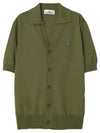 Polo Cashmere Short Sleeve Cardigan Green - VIVIENNE WESTWOOD - BALAAN 1