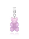 Nostalgia Bear Classic Lavender Silver Pendant Charm - CRYSTAL HAZE - BALAAN 2