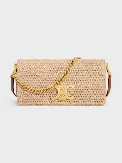 Triomphe Raffia Cross Bag Natural - CELINE - BALAAN 2