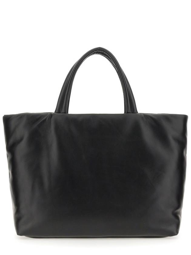 Logo Nappa Lambskin Tote Bag Black - SAINT LAURENT - BALAAN 3