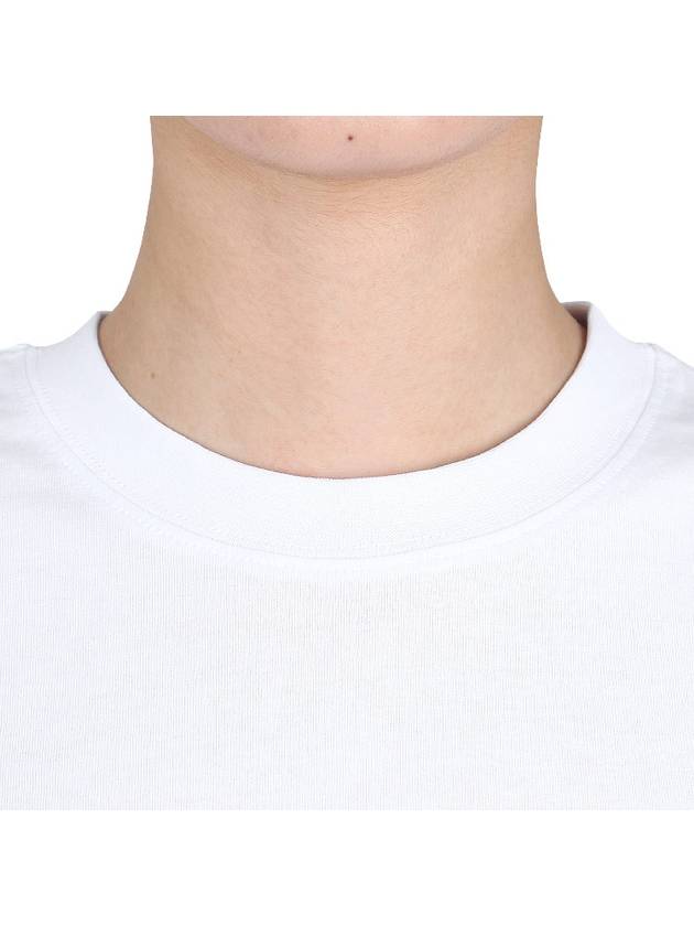 Milano Brushed Logo Cotton Long Sleeve T-Shirt White - MSGM - BALAAN 6