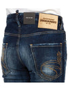 Logo Patch Denim Straight Jeans Dark Blue - DSQUARED2 - BALAAN 11