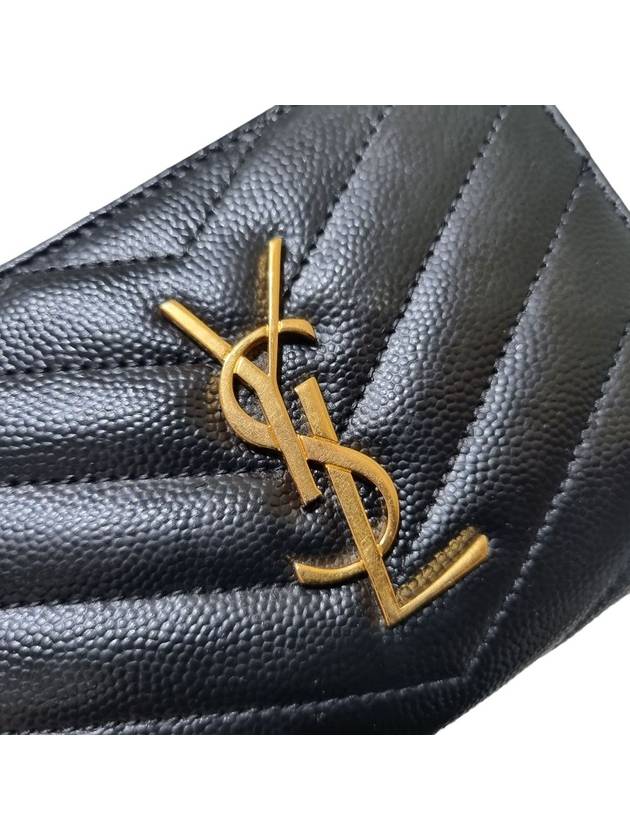 Women s 403723 Monogram Black Leather Compact Zipper Around Half Wallet - SAINT LAURENT - BALAAN 8