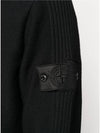 Men's Shadow Project Waffen Patch Hooded Ribbed Knit Top Black - STONE ISLAND - BALAAN 5