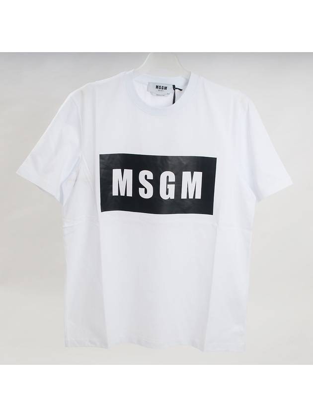 20SS Men's Logo Print Short Sleeve WhiteBlack 2840MM67 01 - MSGM - BALAAN 1