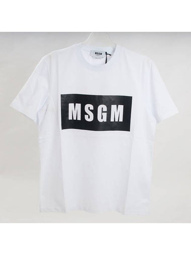 20SS Men's Logo Print Short Sleeve WhiteBlack 2840MM67 01 - MSGM - BALAAN 1