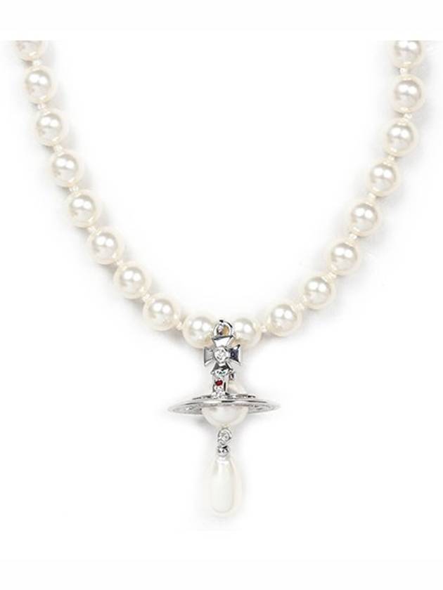 One Row Pearl Choker Necklace Silver - VIVIENNE WESTWOOD - BALAAN.