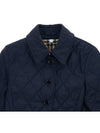 Women's Diamond Quilted Thermoregulated Check Jacket Midnight - BURBERRY - BALAAN 4